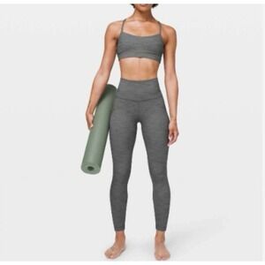 Lululemon Align Pant II 25"‎ Legging Women 4 Gray Mini Heathered Herringbone